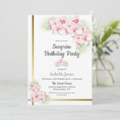 Roze Orchid Surprise Birthday Party Kaart (Staand voorkant)