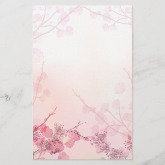 Roze Orchid Wedding Briefpapier (Voorkant)