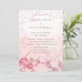 Roze Orchid Wedding Kaart (Staand voorkant)
