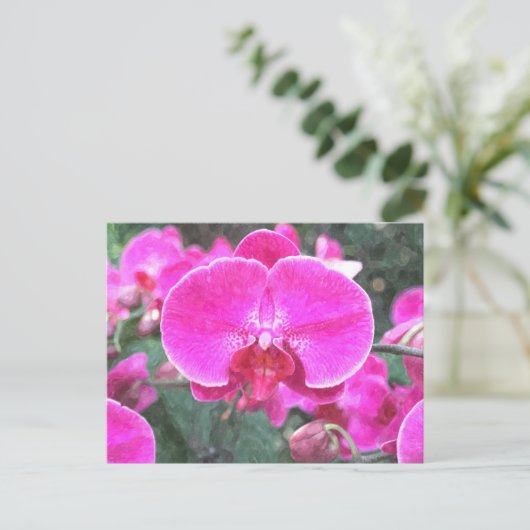 Roze orchidebloem, bloemfotografie briefkaart (Staand voorkant)
