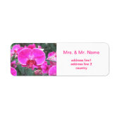 Roze orchidebloem, bloemfotografie etiket (Voorkant)