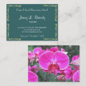 Roze orchidebloem, bloemfotografie visitekaartje (Voorkant / Achterkant)