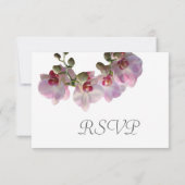 roze orchidebloemen bruiloft RSVP Kaartje (Achterkant)