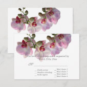 roze orchidebloemen bruiloft RSVP Kaartje (Voorkant / Achterkant)