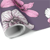 Roze orchidebloemen cadeaupapier (Rol Hoek)