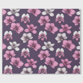 Roze orchidebloemen cadeaupapier (Vlak)