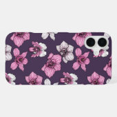 Roze orchidebloemen iPhone hoesje (Achterkant horizontaal)