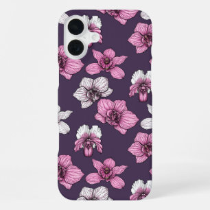 Roze orchidebloemen iPhone 16 plus hoesje