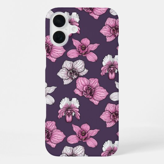 Roze orchidebloemen iPhone hoesje (Achterkant)