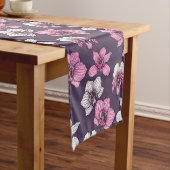 Roze orchidebloemen korte tafelloper (Voorbeeld)