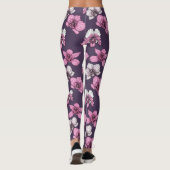 Roze orchidebloemen leggings (Achterkant)