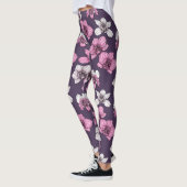 Roze orchidebloemen leggings (Links)