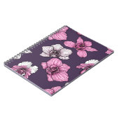 Roze orchidebloemen notitieboek (Linkerzijde)