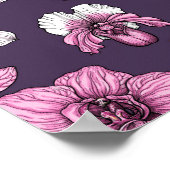 Roze orchidebloemen poster (Hoek)