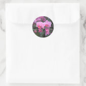  roze orchidebloemen ronde sticker (Tas)