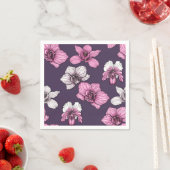 Roze orchidebloemen servet (Insitu)