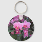 roze orchidebloemen sleutelhanger (Voorkant)