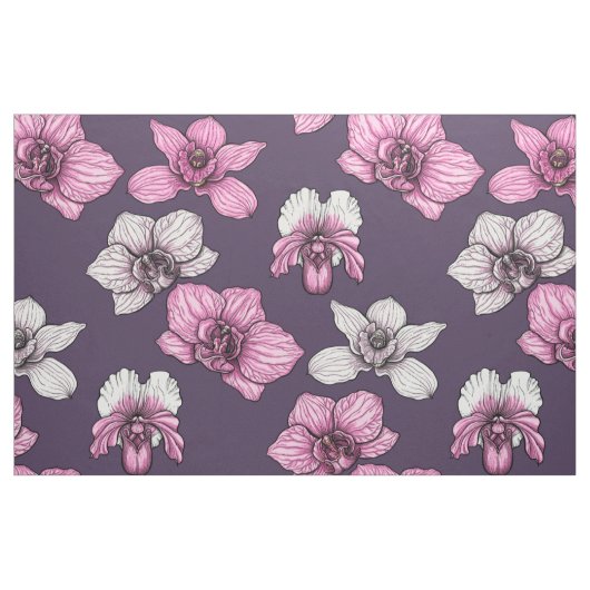 Roze orchidebloemen stof (Fat Quarter)