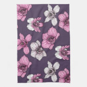 Roze orchidebloemen theedoek (Verticaal)