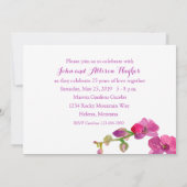 Roze Orchidee 25ste bruiloft Jubileum Party Kaart (Achterkant)