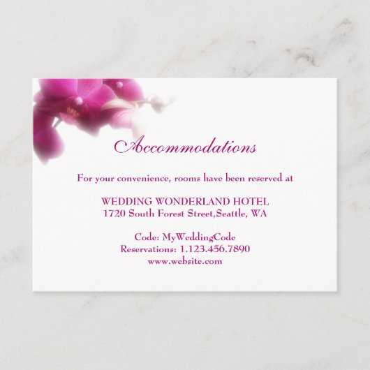 Roze Orchidee Accommodaties Behuizing Kaart (Voorkant)