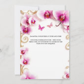 Roze orchidee balgons bloemen bruid te zijn kaart (Achterkant)