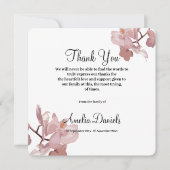 Roze Orchidee begrafenis bedankkaart Kaart (Voorkant)