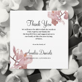 Roze Orchidee begrafenis bedankkaart Kaart