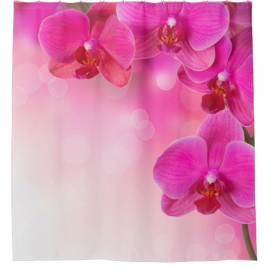 Roze Orchidee Bloeiende Douchegordijn (Voorkant)