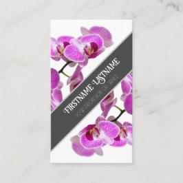 Roze orchidee bloem bloesems elegante grijze diago visitekaartje