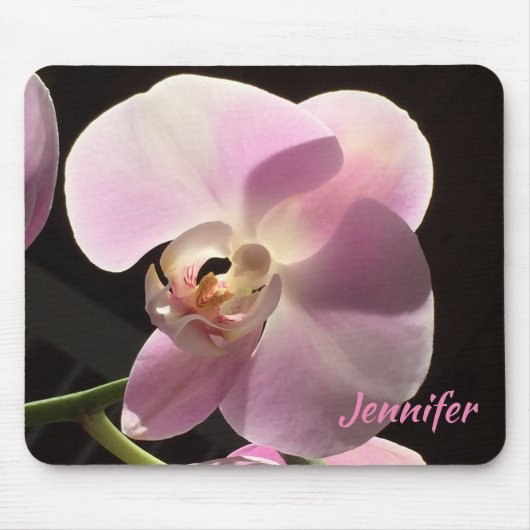 Roze Orchidee Bloem Botanisch Muismat (Voorkant)