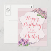 Roze Orchidee Bloem Lijst Moederdag Briefkaart (Voorkant / Achterkant)