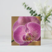 Roze Orchidee Bloem Verjaardag Kaart (Staand voorkant)