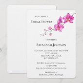 Roze Orchidee Bloemachtige Bruiloftsontvangst Kaart (Voorkant / Achterkant)