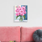 Roze Orchidee Bloemboeket Waterverf Canvas Afdruk (Insitu (Woonkamer))