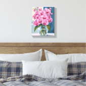 Roze Orchidee Bloemboeket Waterverf Canvas Afdruk (Insitu (Slaapkamer))