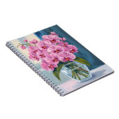 Roze Orchidee Bloemboeket Waterverf Notitieboek (Rechterzijde)