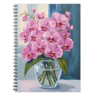 Roze Orchidee Bloemboeket Waterverf Notitieboek