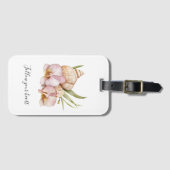Roze Orchidee Bloemen Bagagelabel (Voorkant (horizontaal))