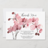 Roze Orchidee Bloemen Begrafenis Dood Dank u Kaart (Voorkant)