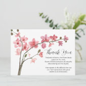Roze Orchidee Bloemen Begrafenis Dood Dank u Kaart (Staand voorkant)