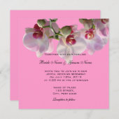  roze orchidee bloemen bruiloft kaart (Voorkant / Achterkant)