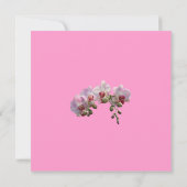  roze orchidee bloemen bruiloft kaart (Achterkant)