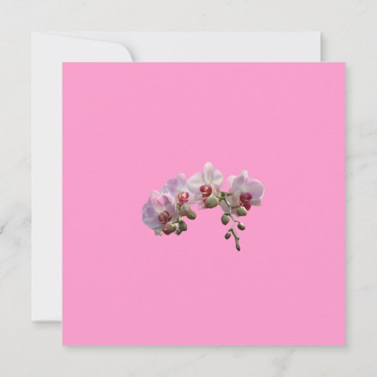  roze orchidee bloemen bruiloft kaart (Achterkant)