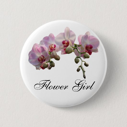 roze orchidee bloemen bruiloft ronde button 5,7 cm (Voorkant)