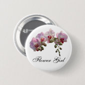 roze orchidee bloemen bruiloft ronde button 5,7 cm (Voorkant /achterkant)