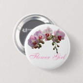 roze orchidee bloemen bruiloft ronde button 5,7 cm (Voorkant /achterkant)