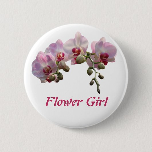 roze orchidee bloemen bruiloft ronde button 5,7 cm (Voorkant)