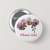 roze orchidee bloemen bruiloft ronde button 5,7 cm (Voorkant /achterkant)