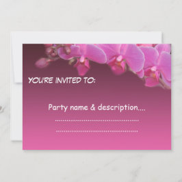 roze orchidee bloemen feest uitnodiging